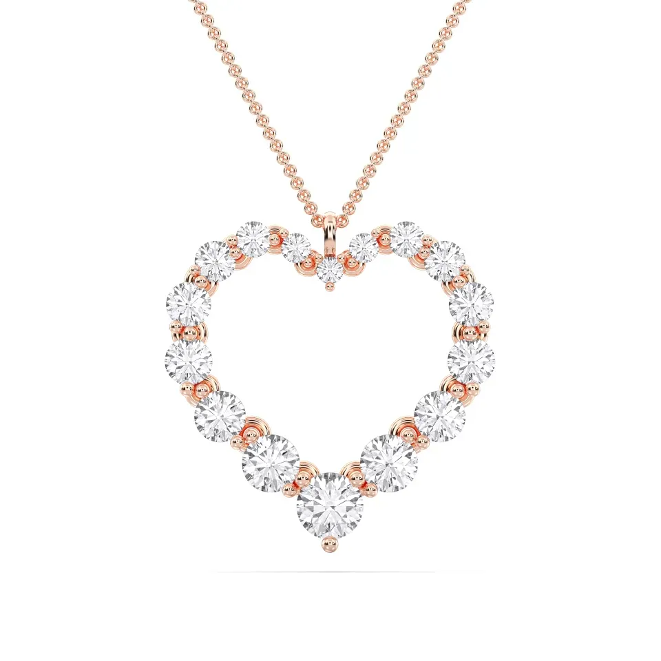 Rose gold Flexible Heart Pendant - KJP16007