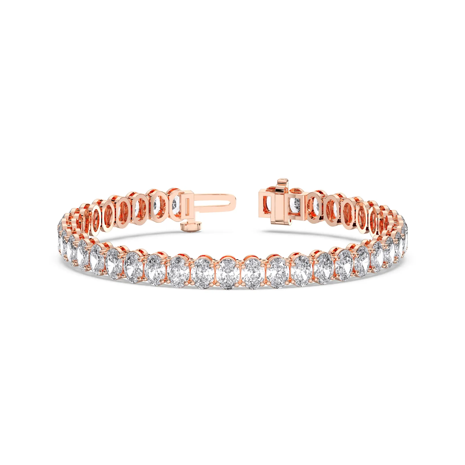 Rose gold Oval Cut Tennis Bracelet (n-s)