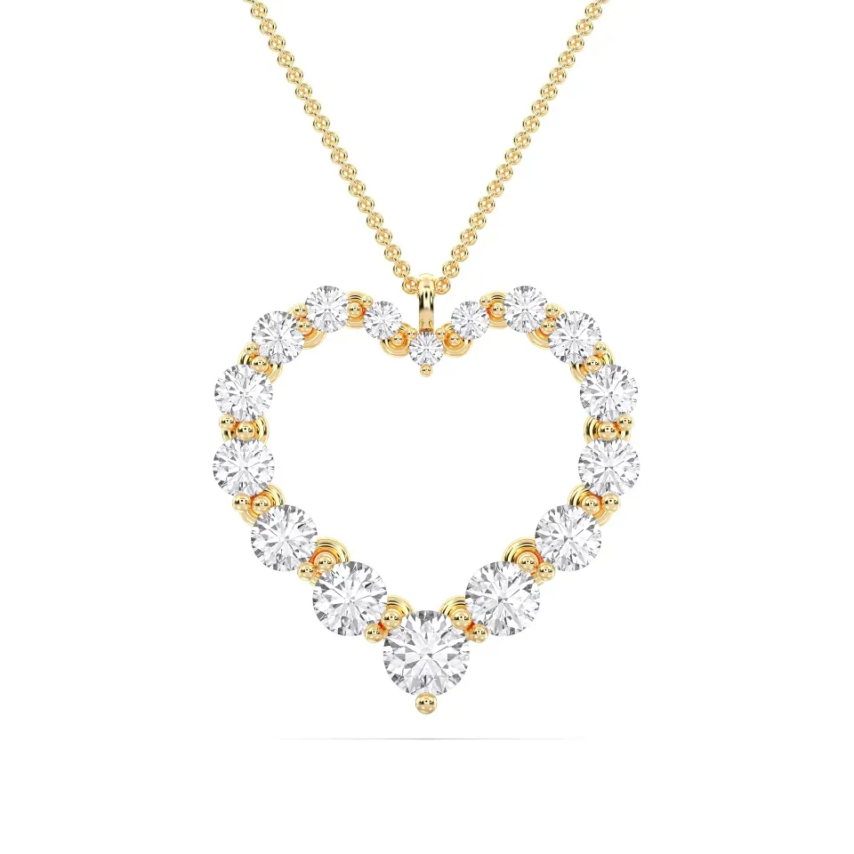 Yellow gold Flexible Heart Pendant - KJP16007