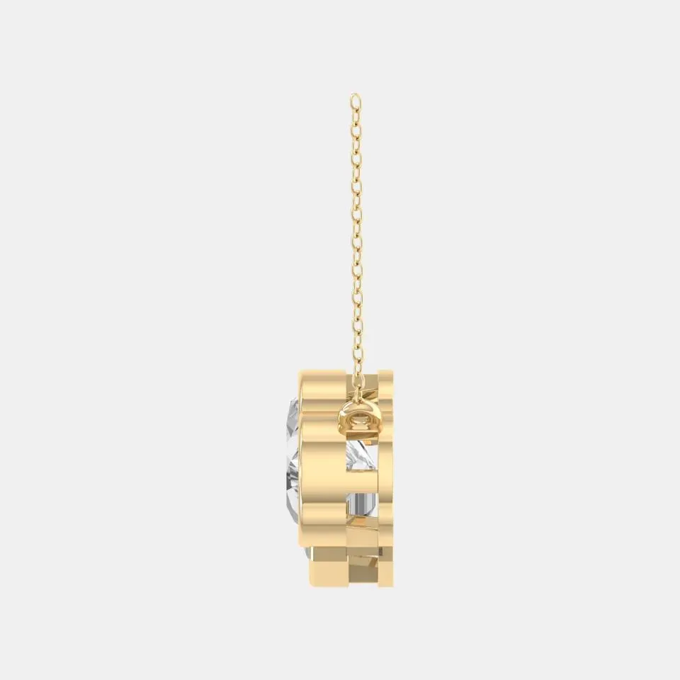 Yellow gold Emerald Cut Tua Pendant - KDTN20959