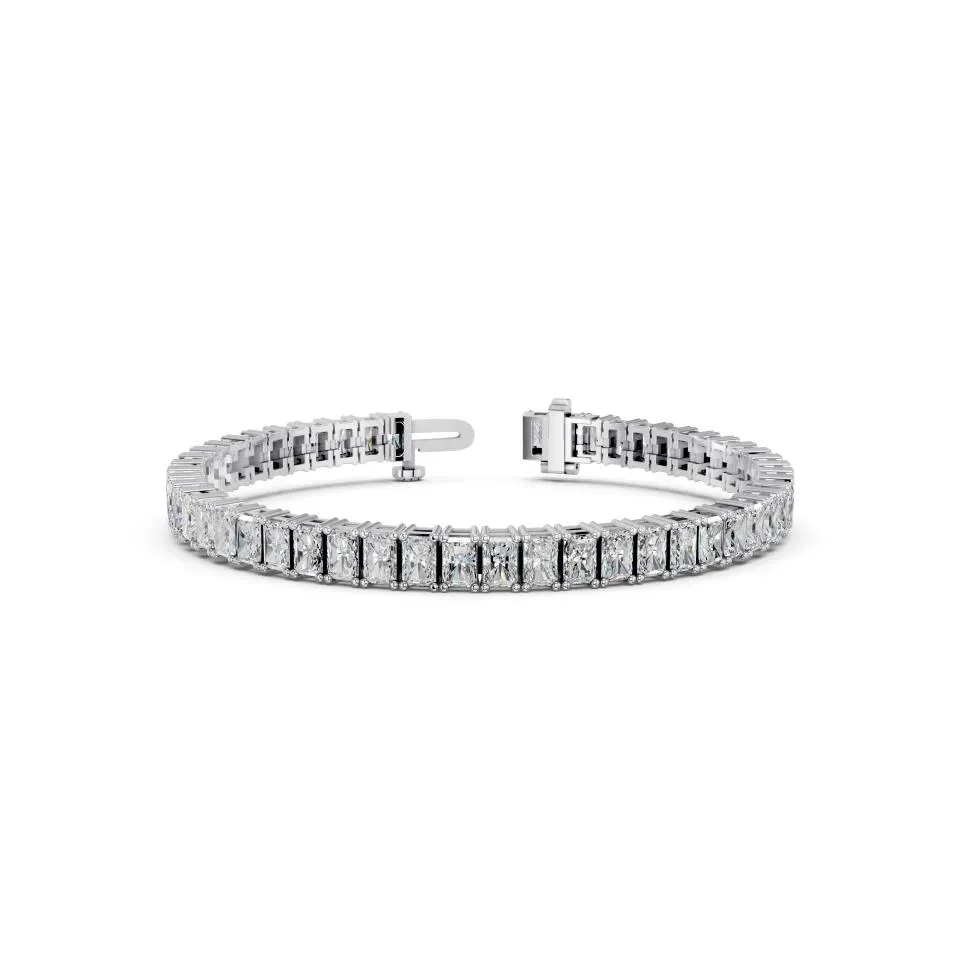 White gold Radiant Cut Tennis Bracelet (e-w)