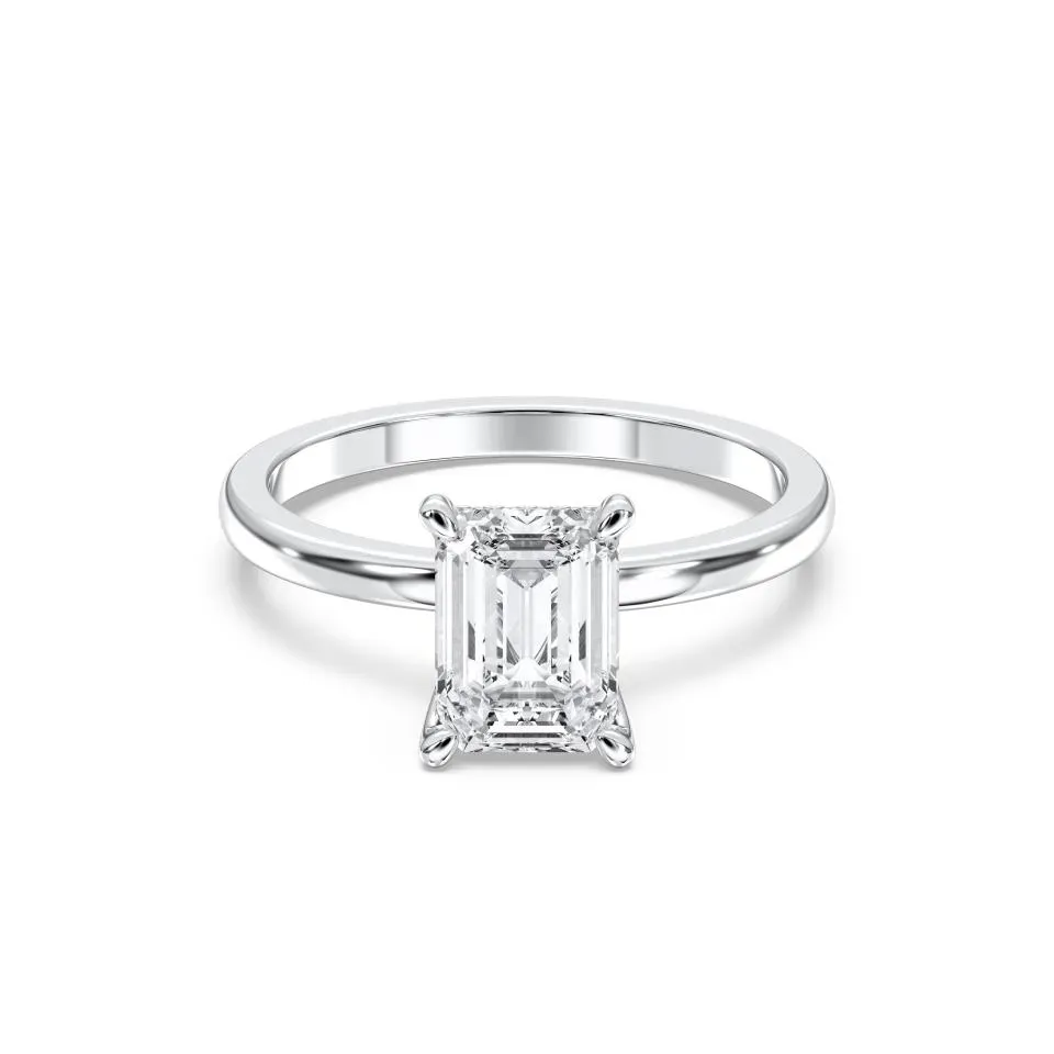 White gold Emerald Cut Collar Ring