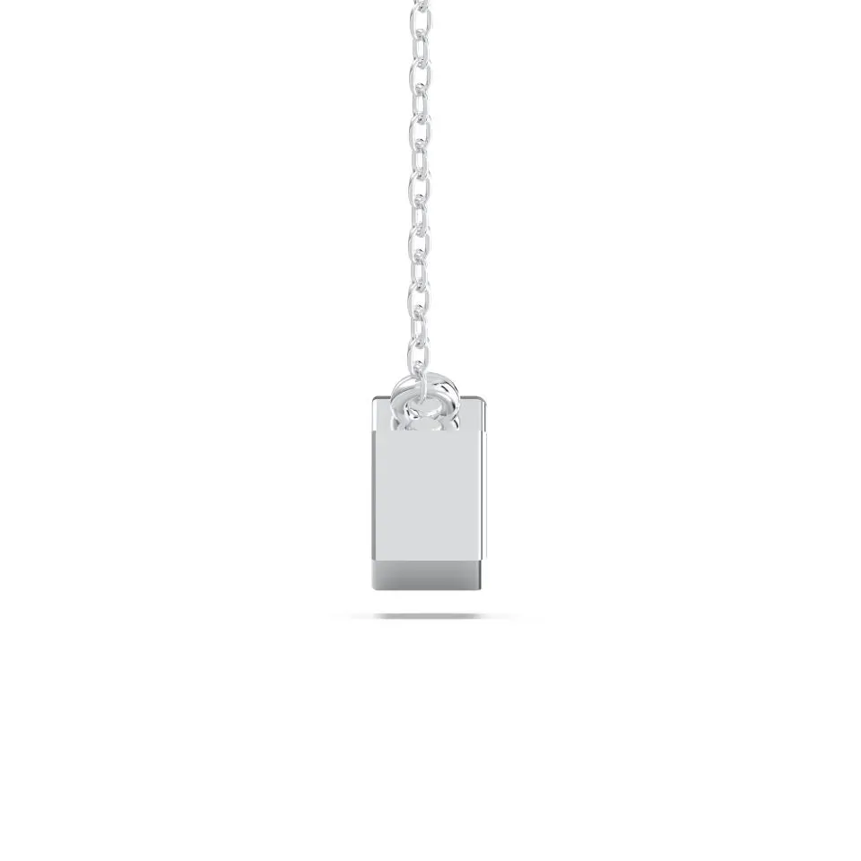 White gold Radiant Cut Bezel Solitaire Pendant