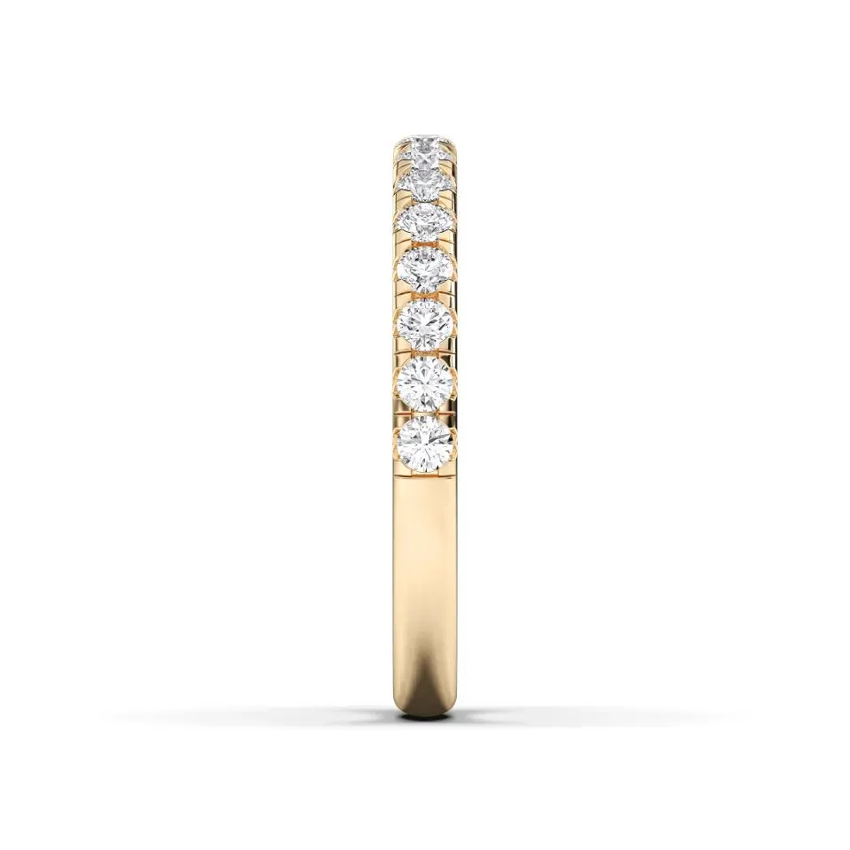 Yellow gold Hidden Halo With Side Stone Matching Band