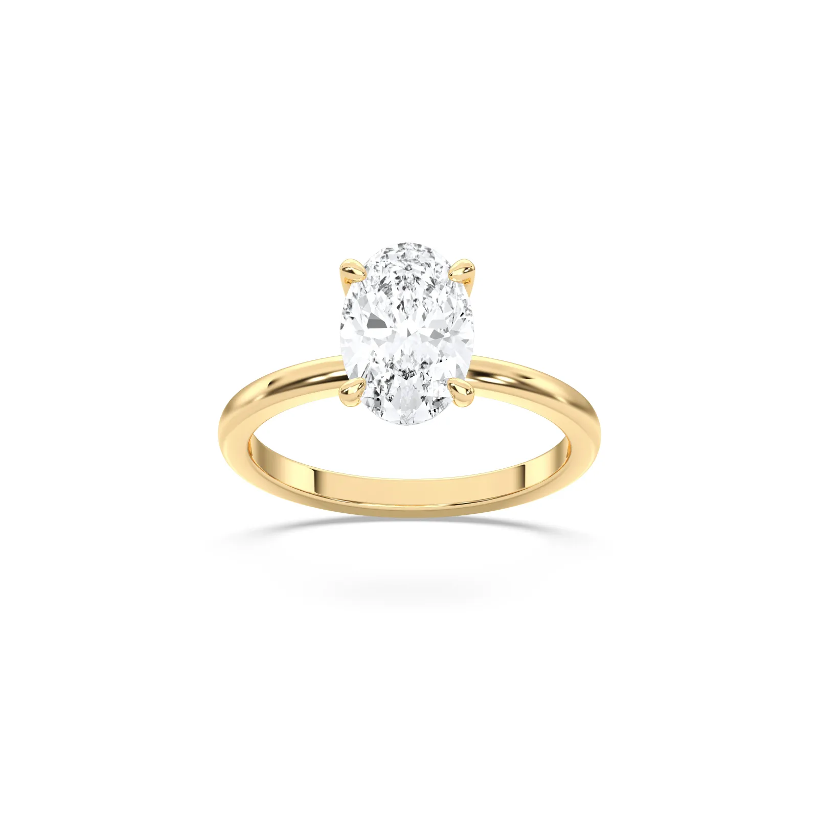 Yellow gold Oval Cut Collar Ring