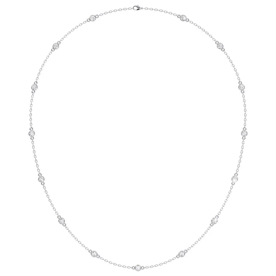 White gold Round Cut Diamond By The Yard Necklace