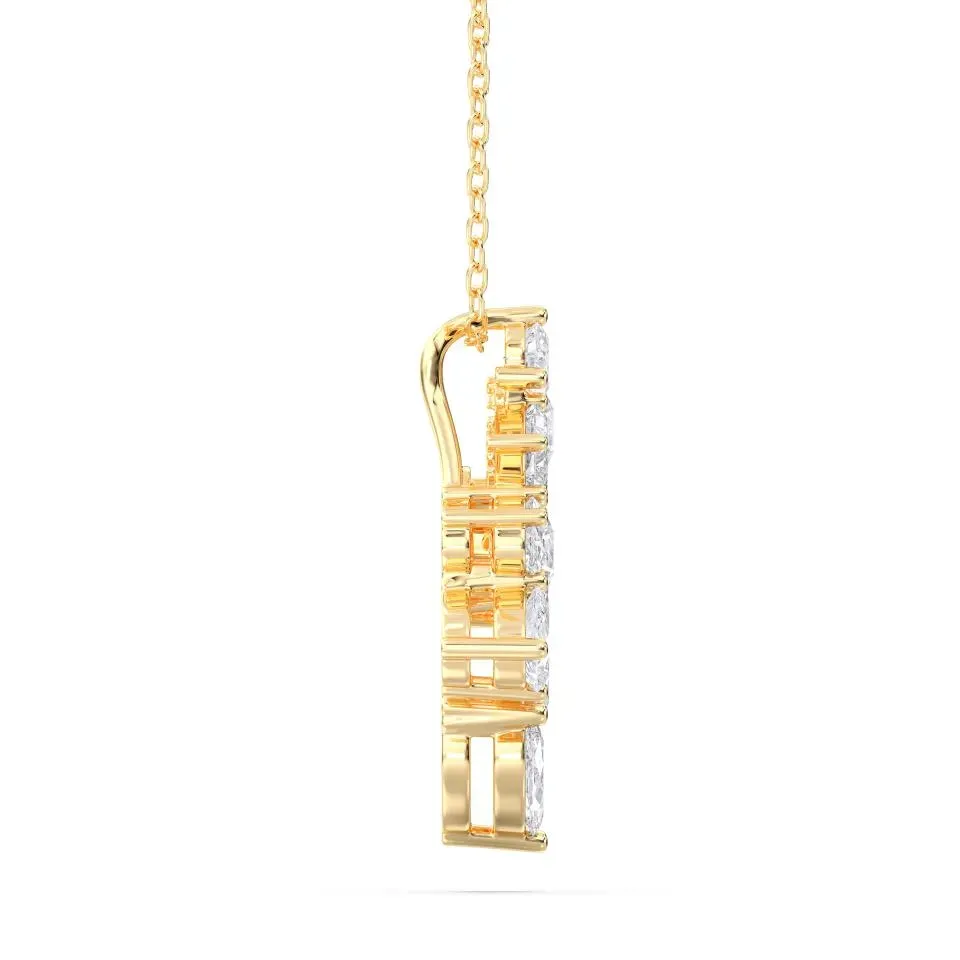 Yellow gold R - Alphabet Pendant