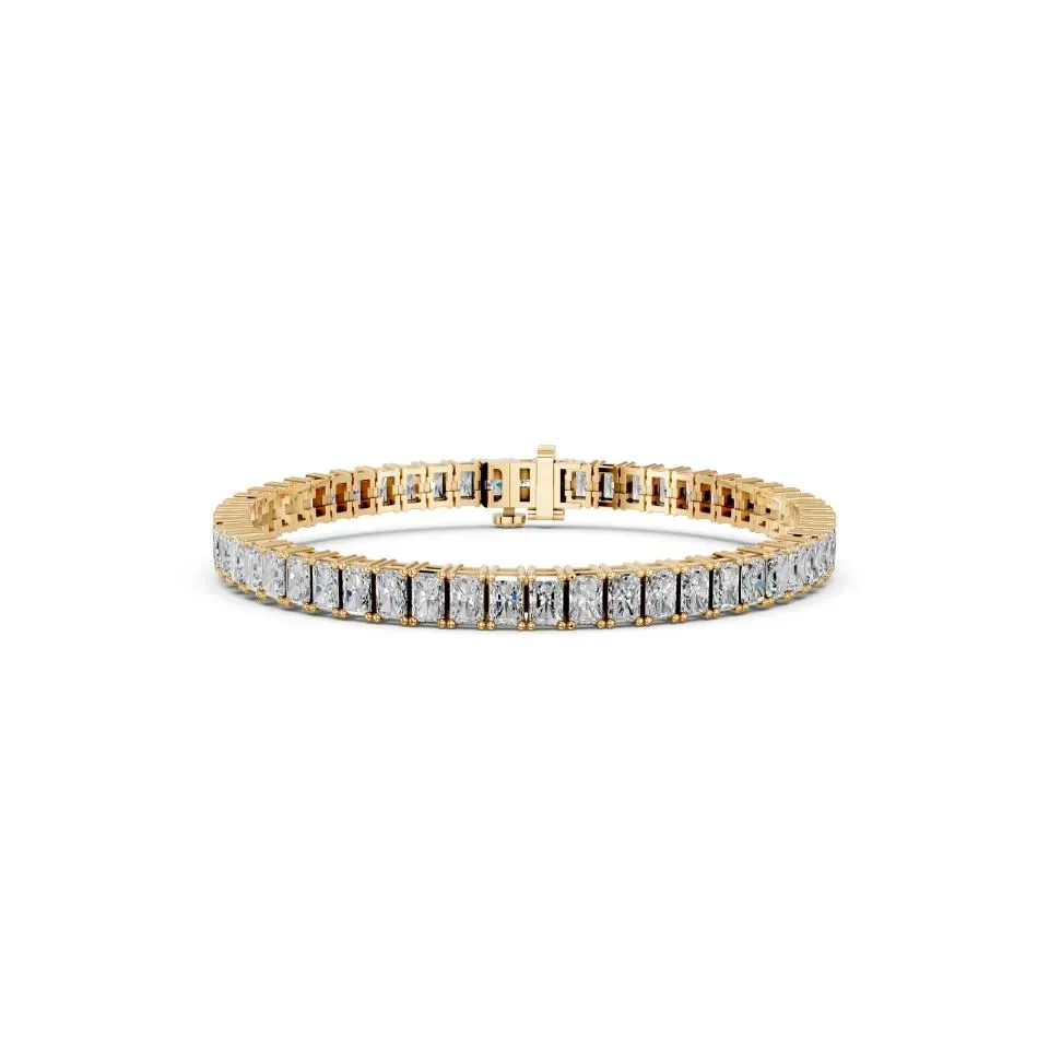 Yellow gold Radiant Cut Tennis Bracelet (n-s)
