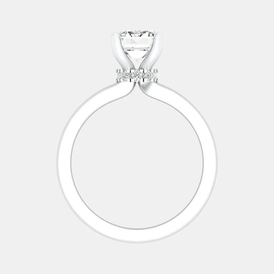 White gold Emerald Cut Collar Ring