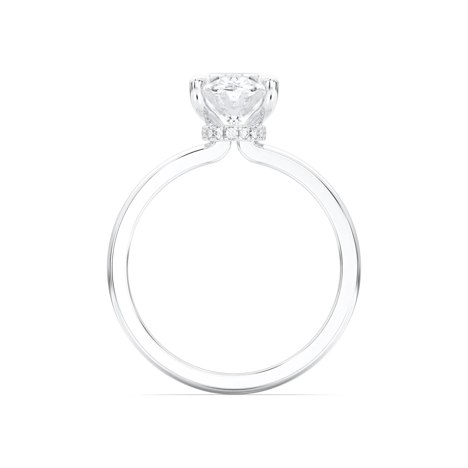 White gold Oval Cut Collar Ring