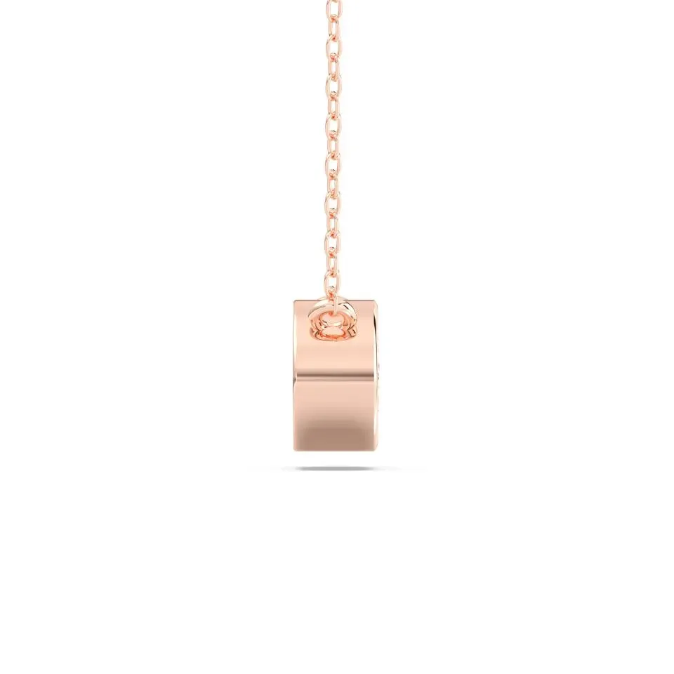 Rose gold Oval Cut Bezel Solitaire Pendant