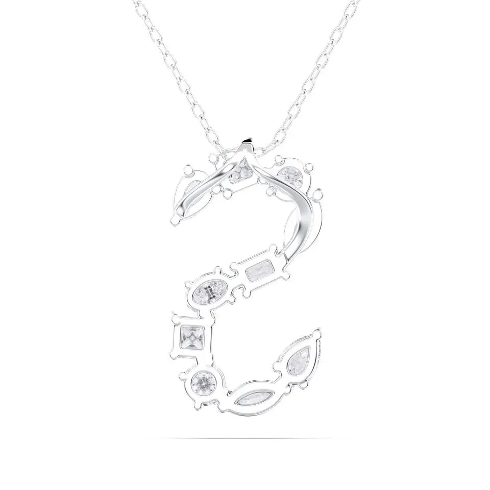 White gold S - Alphabet Pendant