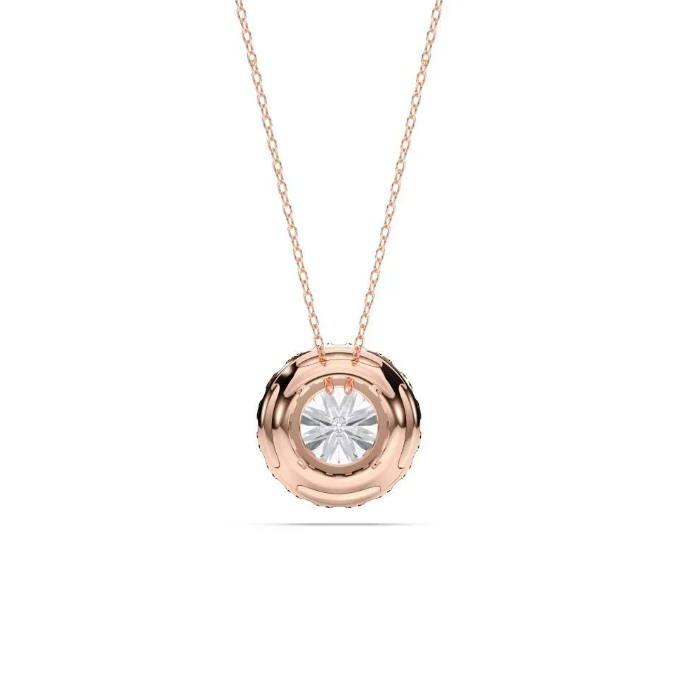 Rose gold Round Cut Halo Solitaire Pendant