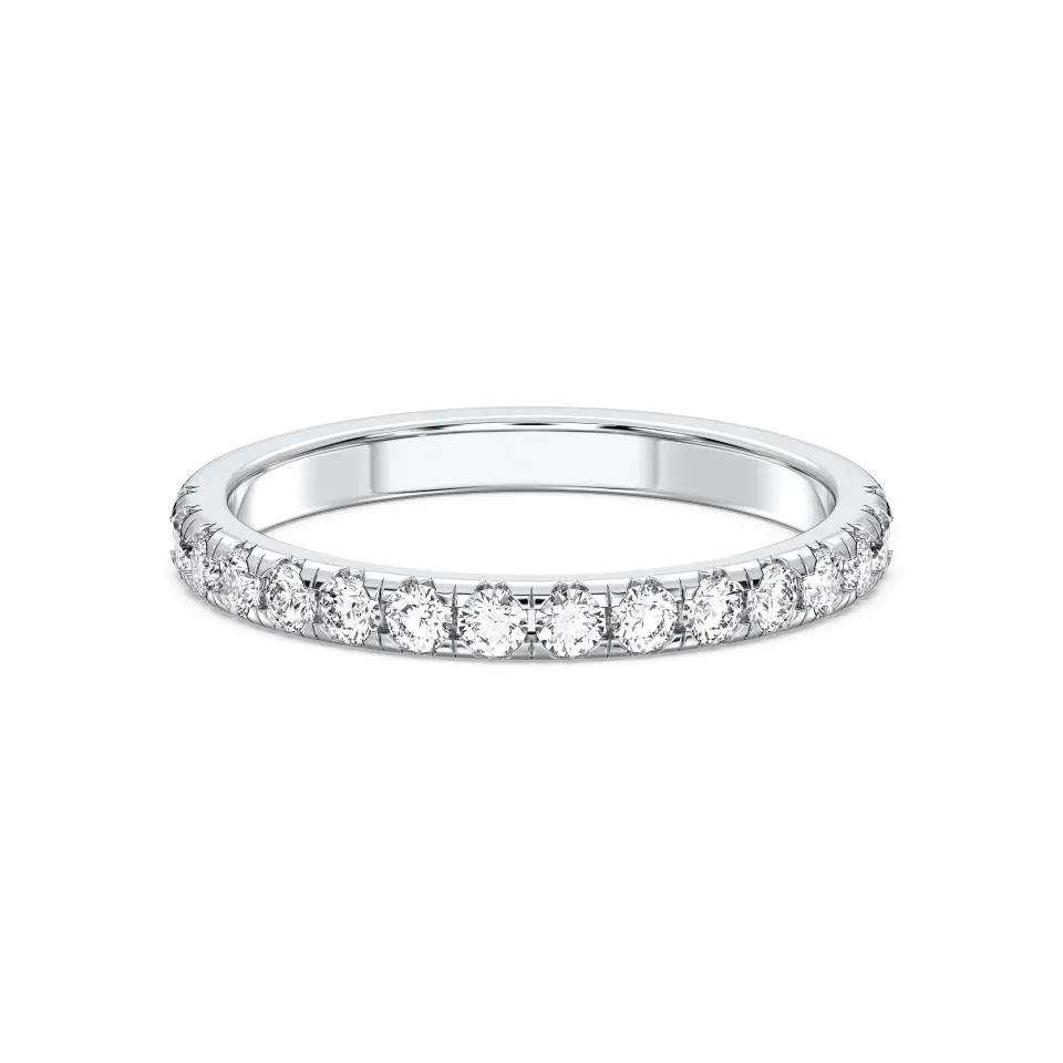 Silver Hidden Halo With Side Stone Matching Band