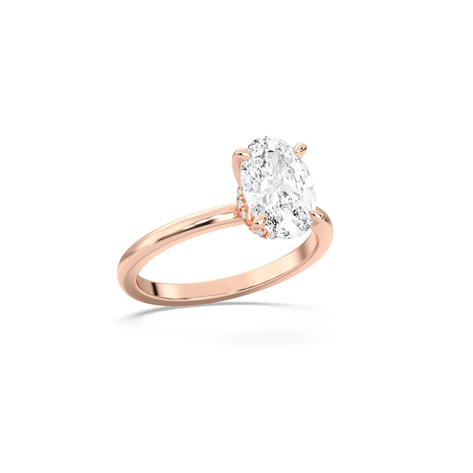 Rose gold Oval Cut Collar Ring