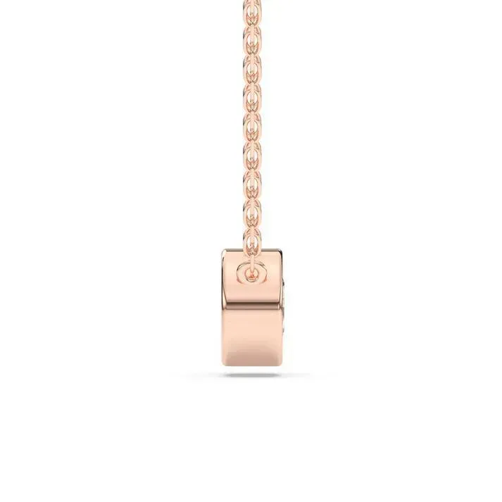 Rose gold Round Cut Bezel Solitaire Pendant