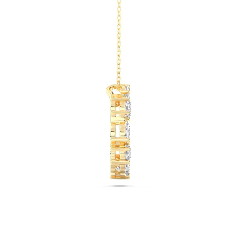 Yellow gold C - Alphabet Pendant