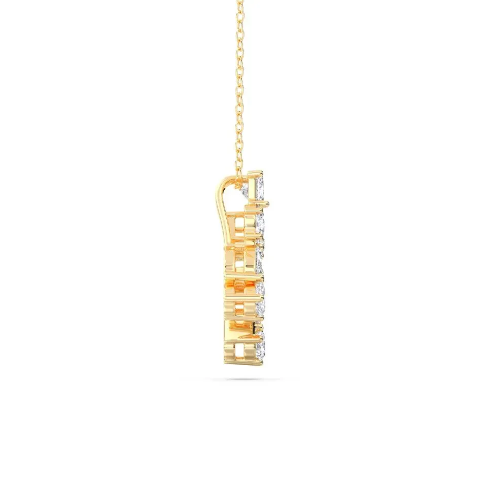 Yellow gold N - Alphabet Pendant