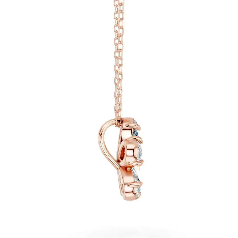 Rose gold Floral Diamond Cluster Pendant