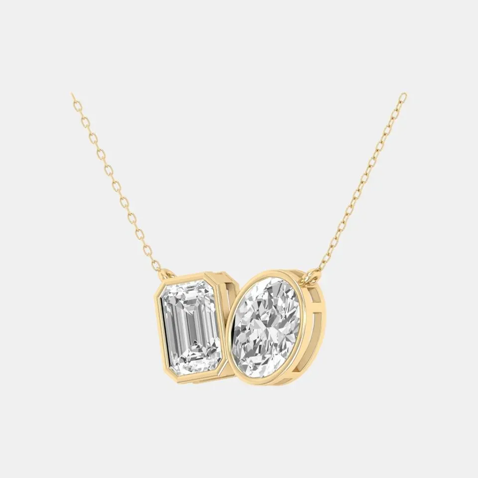 Yellow gold Emerald Cut Tua Pendant - KDTN20961