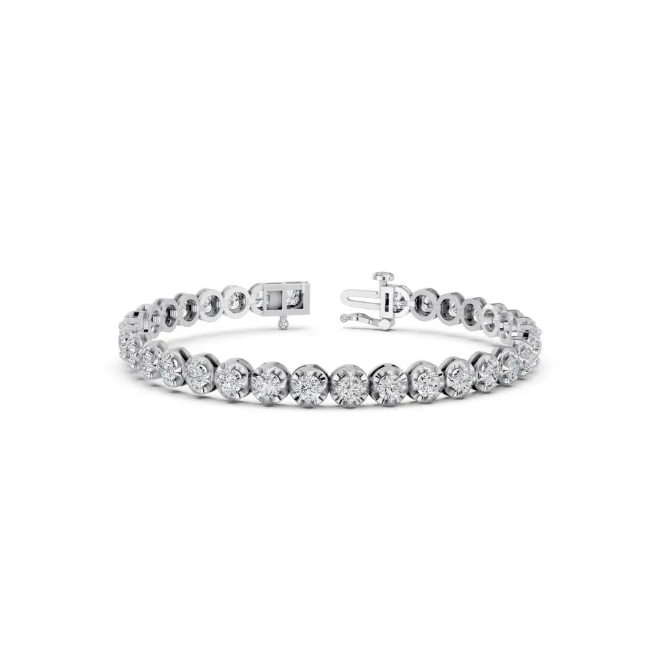 White gold Round Cut Tennis Bracelet