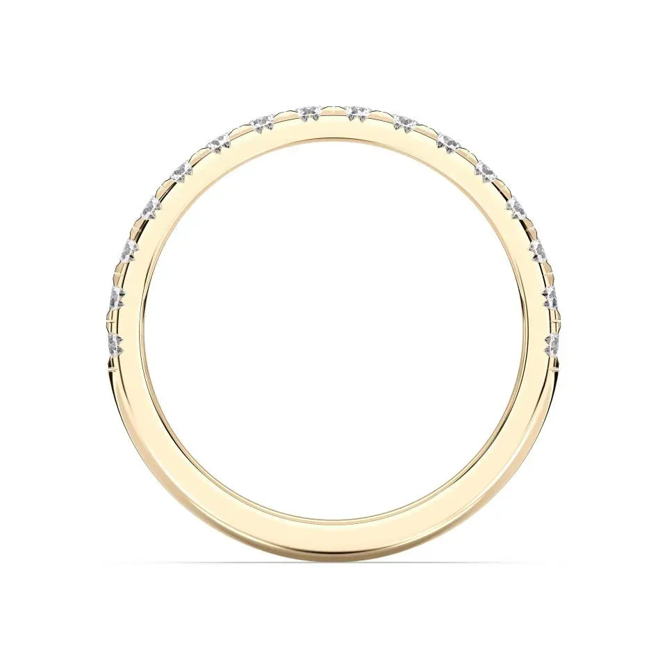 Yellow gold Hidden Halo With Side Stone Matching Band