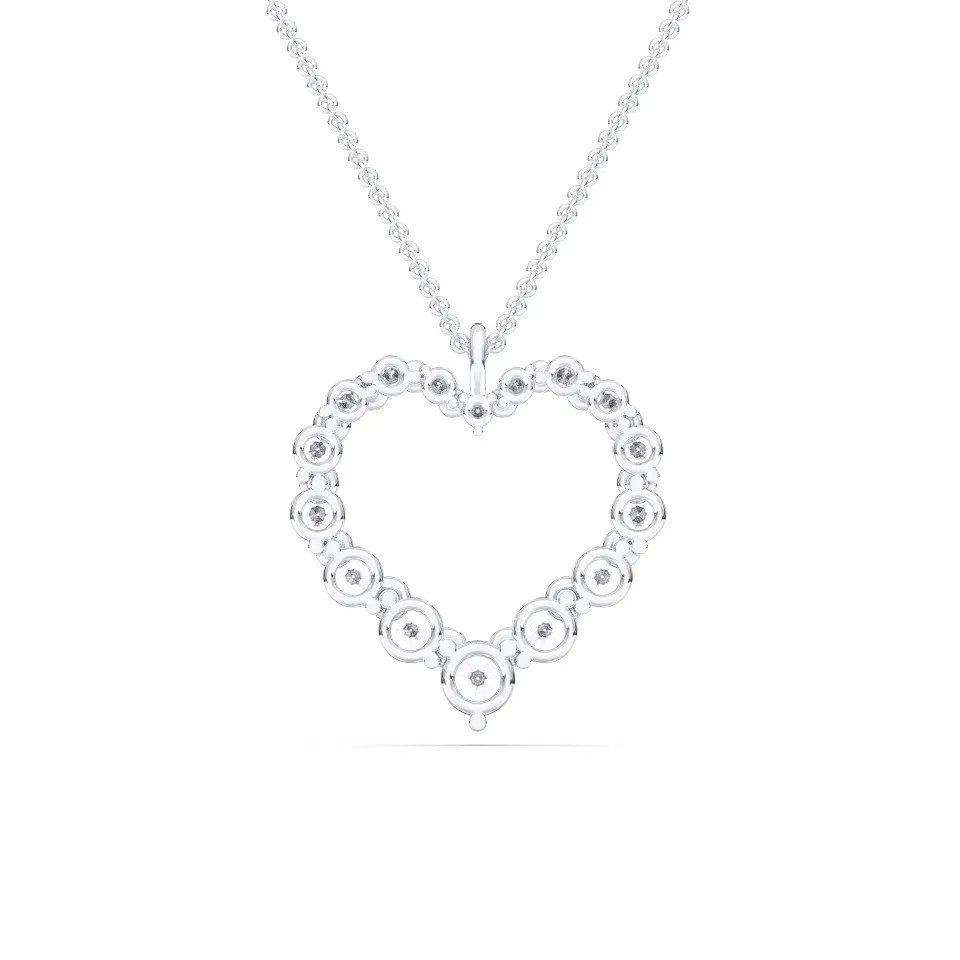 White gold Flexible Heart Pendant - KJP14980