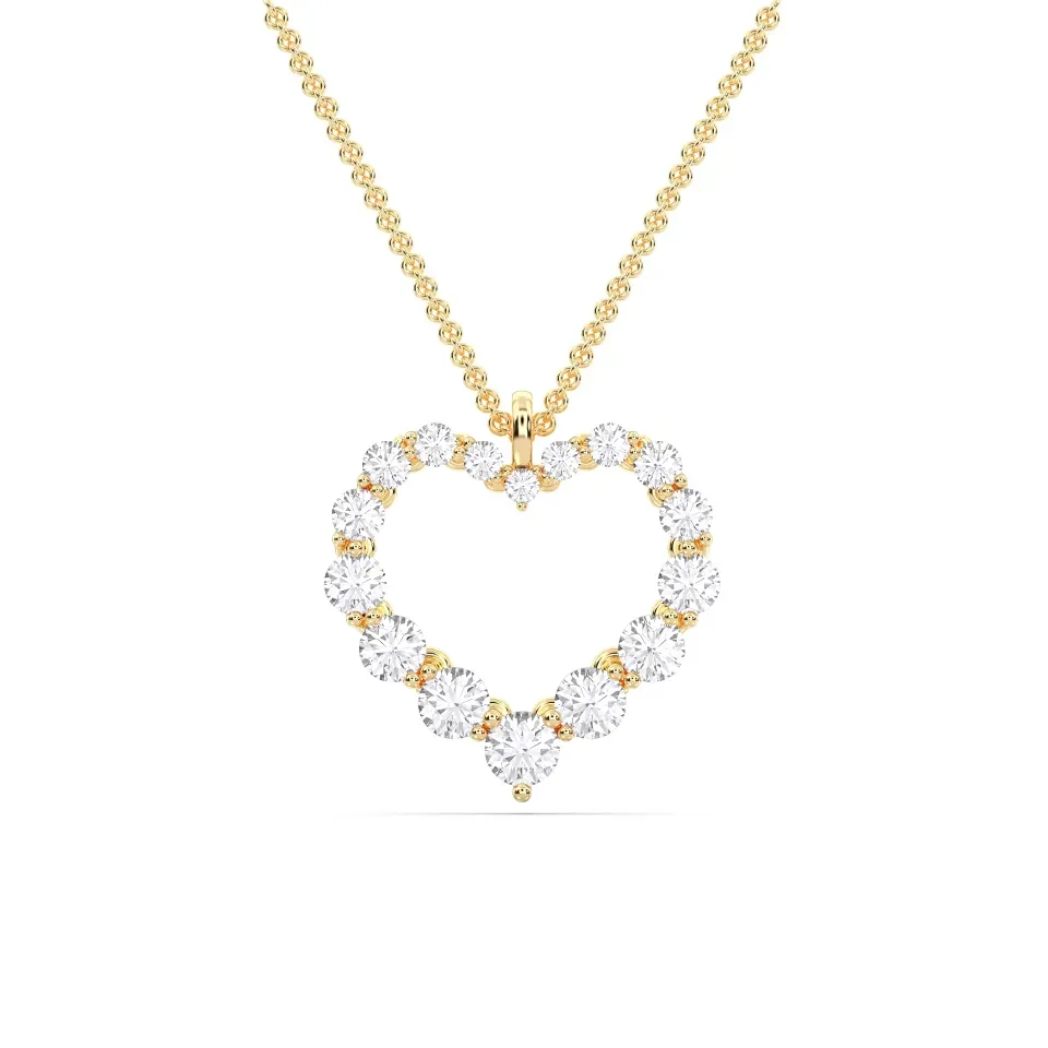Yellow gold Flexible Heart Pendant - KJP14978