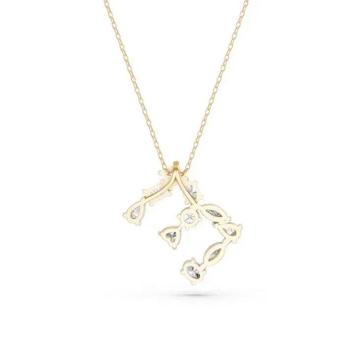 Yellow gold E - Alphabet Pendant