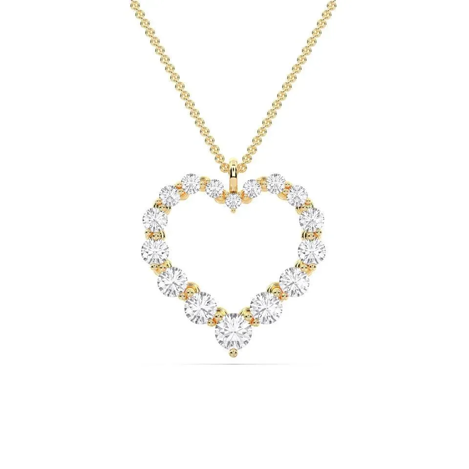 Yellow gold Flexible Heart Pendant - KJP15916