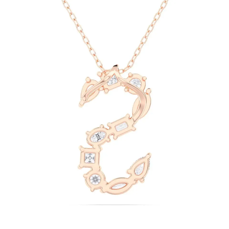 Rose gold S - Alphabet Pendant