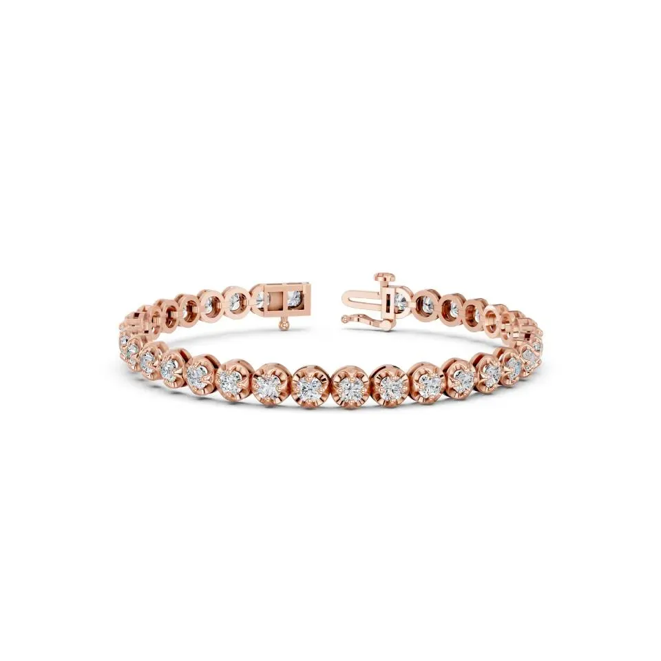 Rose gold Round Cut Tennis Bracelet