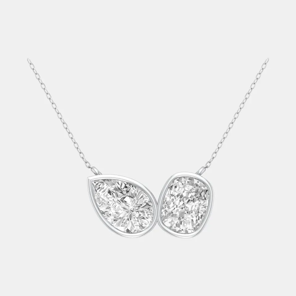 White gold Pear Cut Mua Tua Pendant