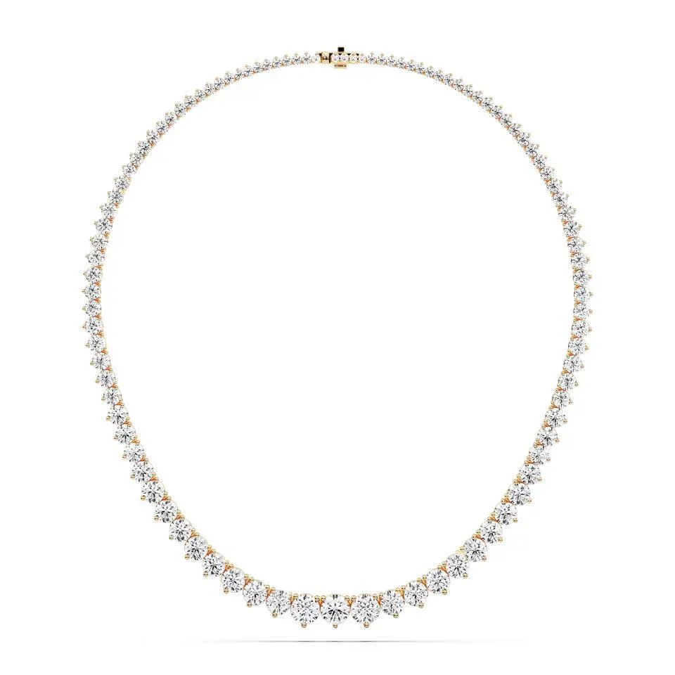 Rose gold Round Cut Riviera Necklace - KJN7286