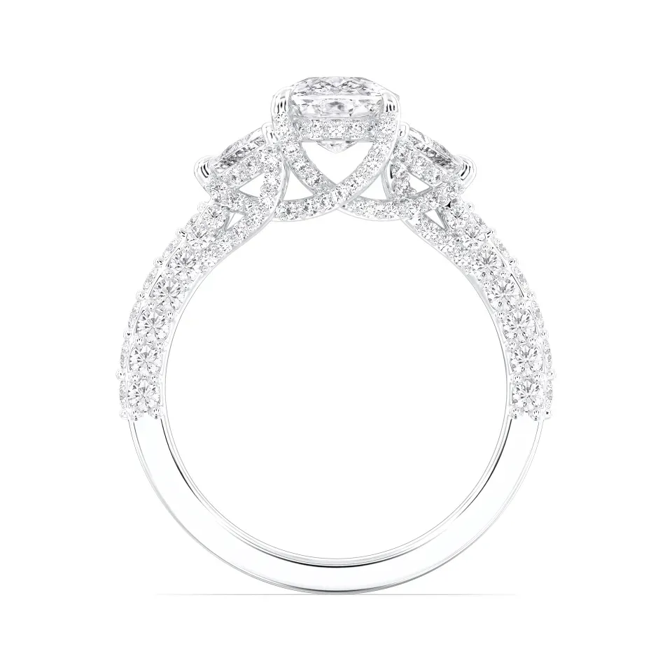 Platinum Cushion Cut High End Ring