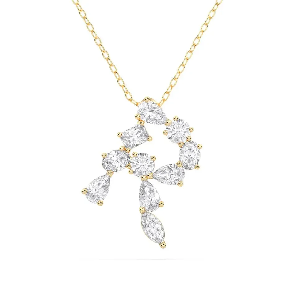 Yellow gold R - Alphabet Pendant