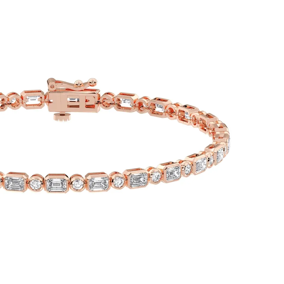 Rose gold Emerald Cut Bracelet