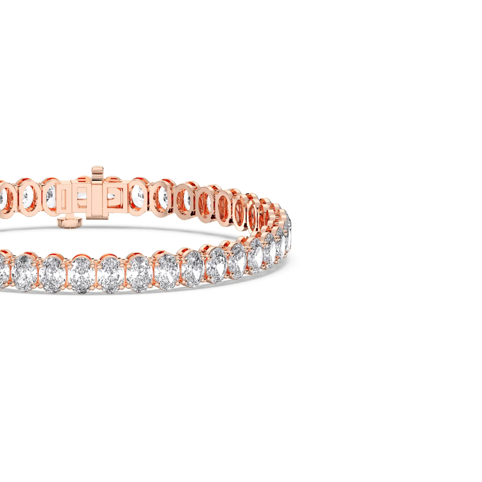 Rose gold Oval Cut Tennis Bracelet (n-s)