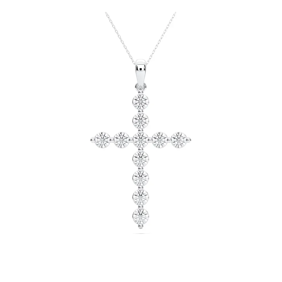 White gold Cross Pendant Style 1