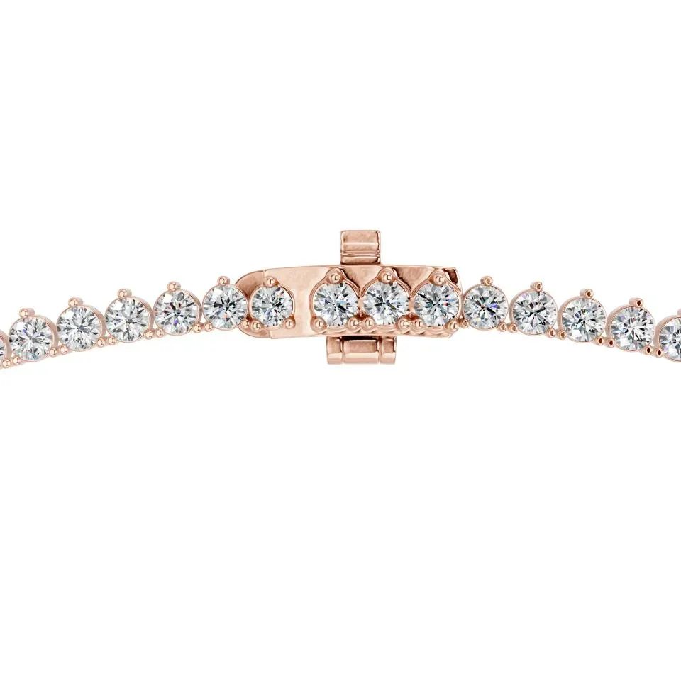Rose gold Round Cut Riviera Necklace - KJN14232