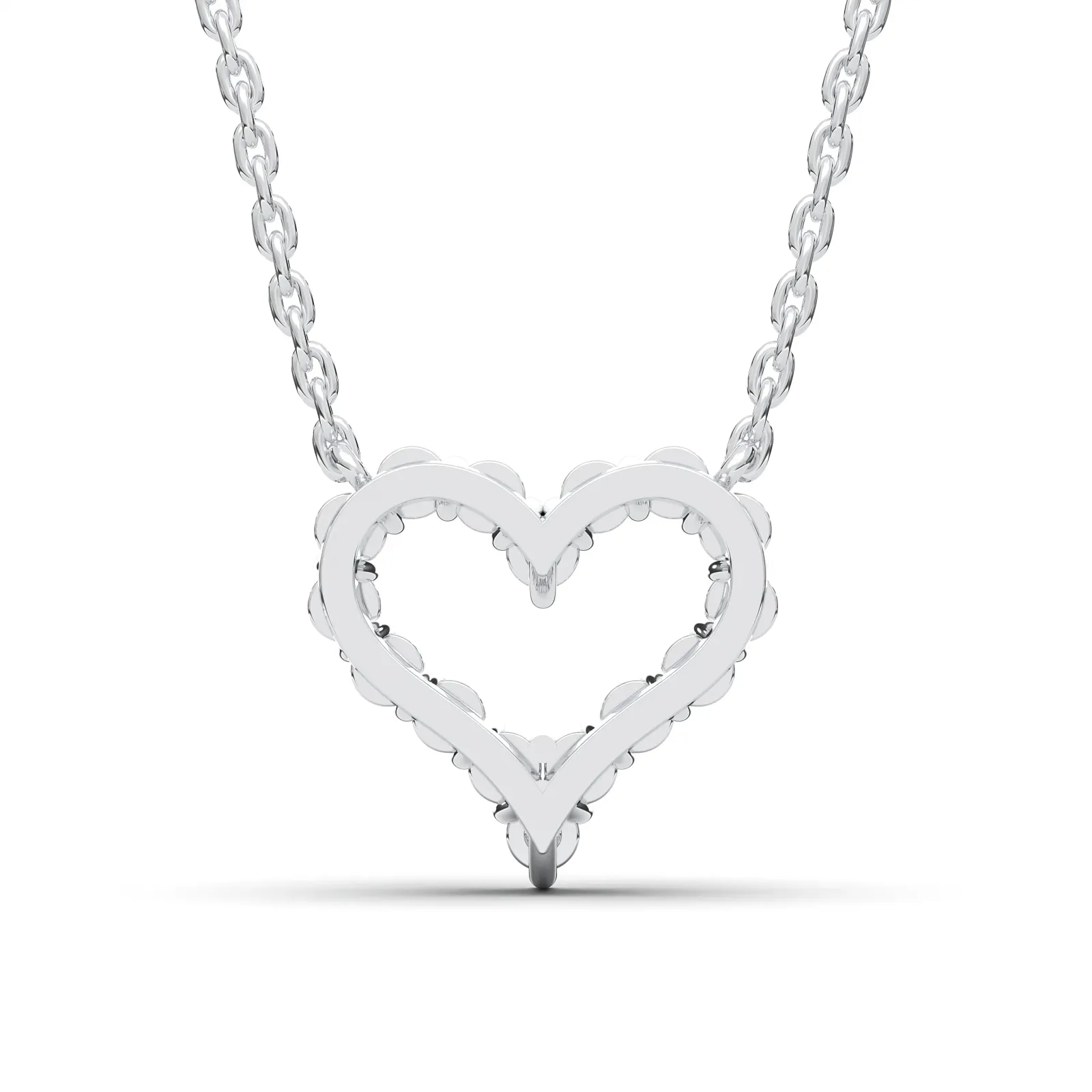 White gold Heart Cut Pendant
