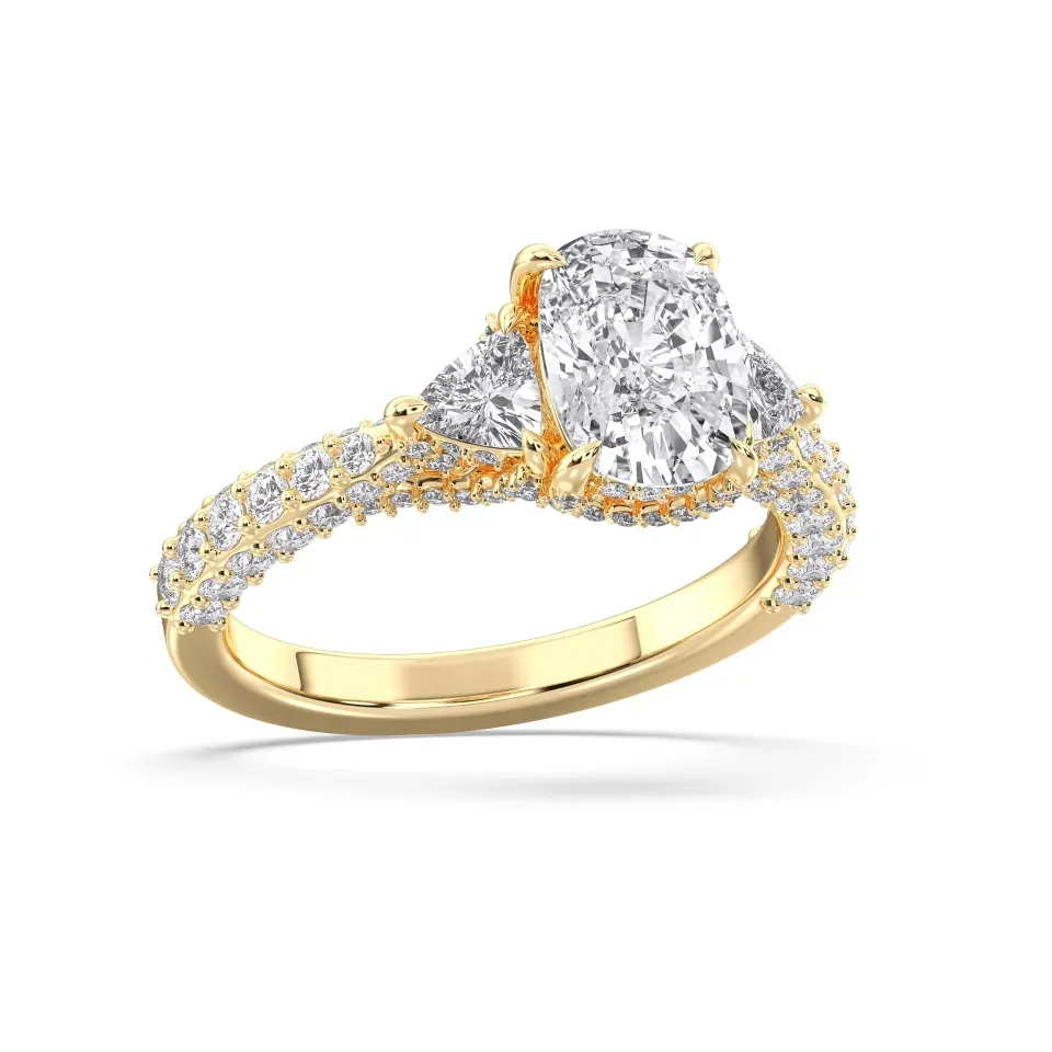 Yellow gold Cushion Cut High End Ring