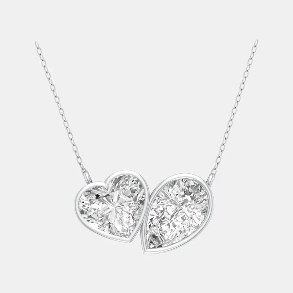 White gold Heart Cut Tua Pendant