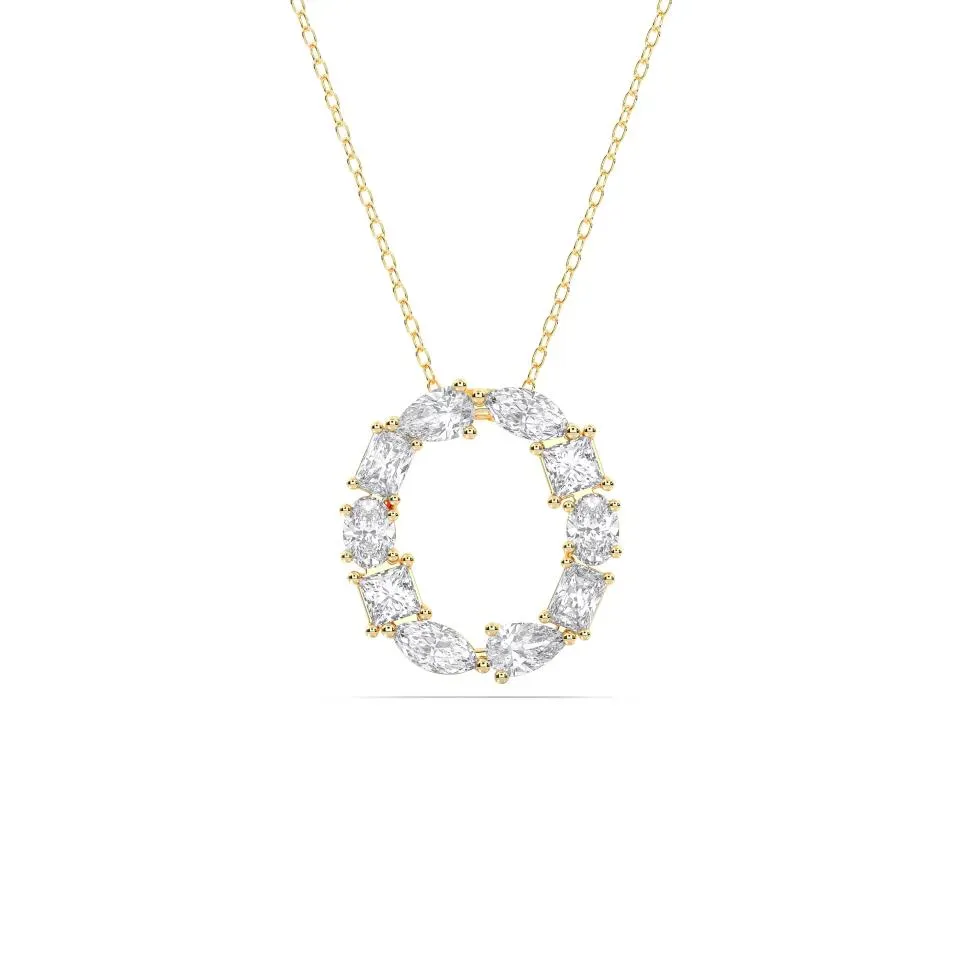 Yellow gold O - Alphabet Pendant