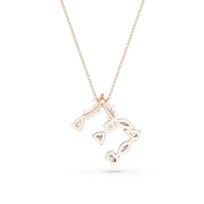 Rose gold E - Alphabet Pendant