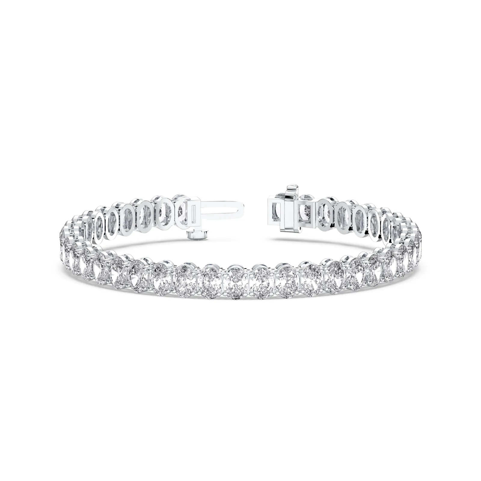 Silver Oval Cut Tennis Bracelet (n-s)