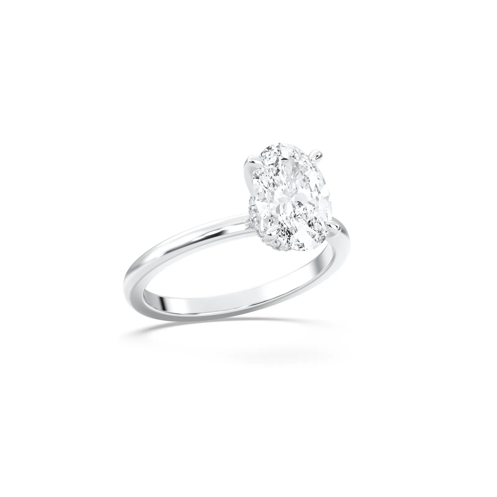 White gold Oval Cut Collar Ring