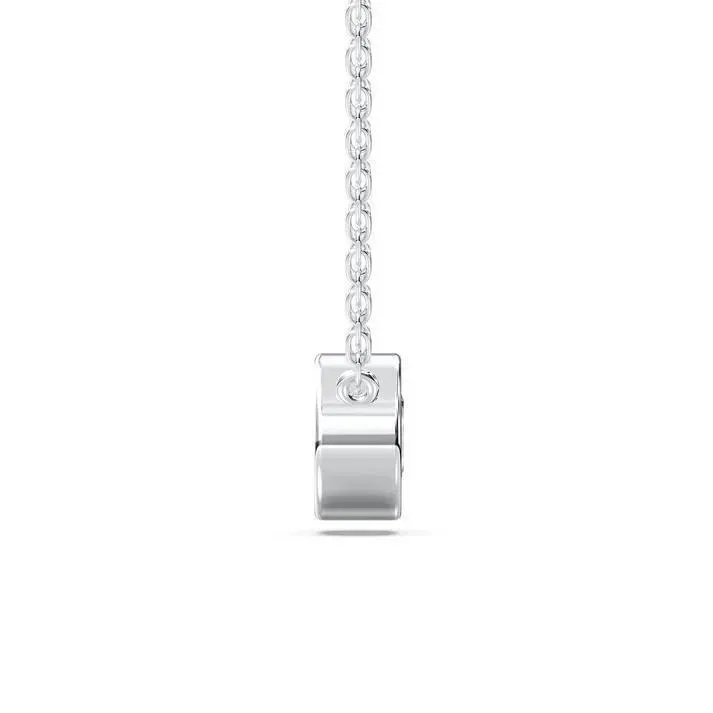 White gold Round Cut Bezel Solitaire Pendant