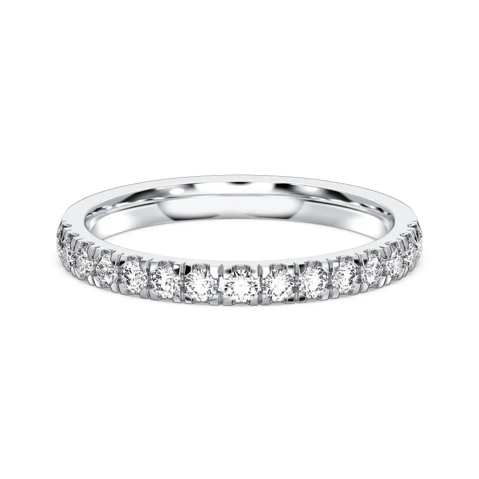 White gold Side Stone Thin Matching Wedding Band