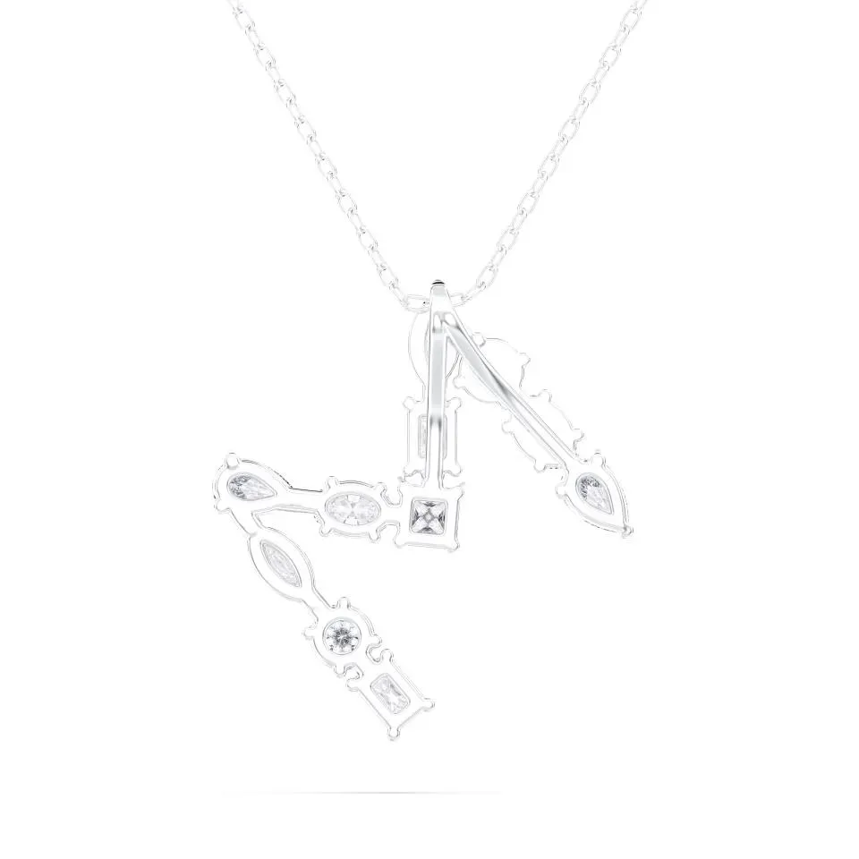 White gold M - Alphabet Pendant